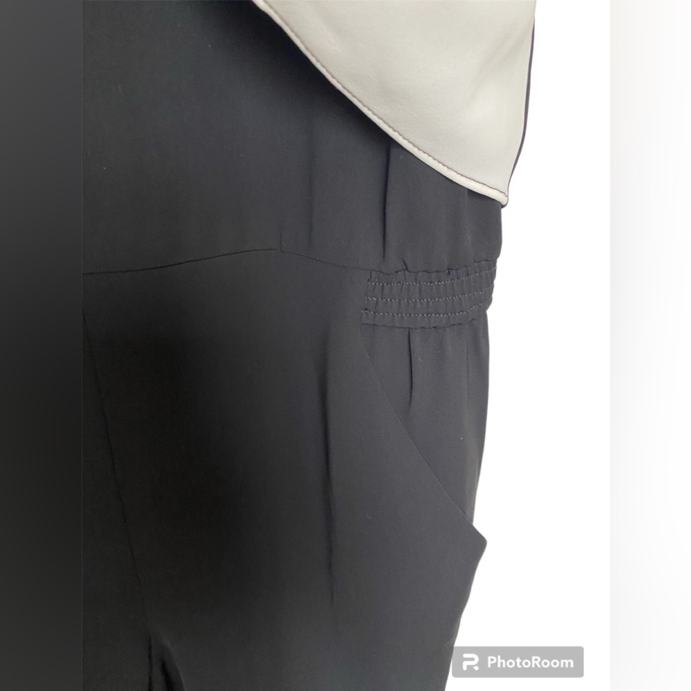 $298 Parker Black/White Color-block Frida Sleeveless Jogger Jumpsuit Size 12 - Picture 7 of 16